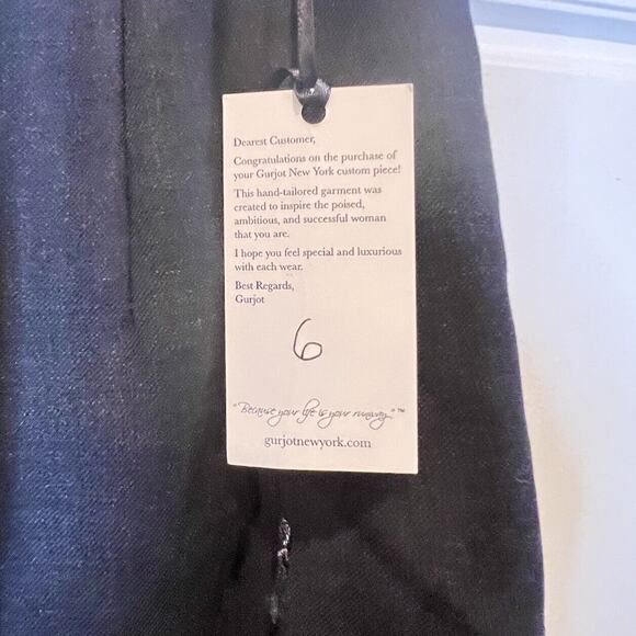 NEW Gurjot NY Womens Dress Pants 6 Charcoal Trousers Wool Silk Lining Tailored - Picture 5 of 10